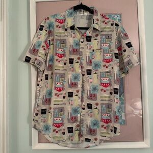 ChArmkpR  MCM Mens Shirt 60s Pattern Pyrex Mushrooms S&P Spatula Cook Chef